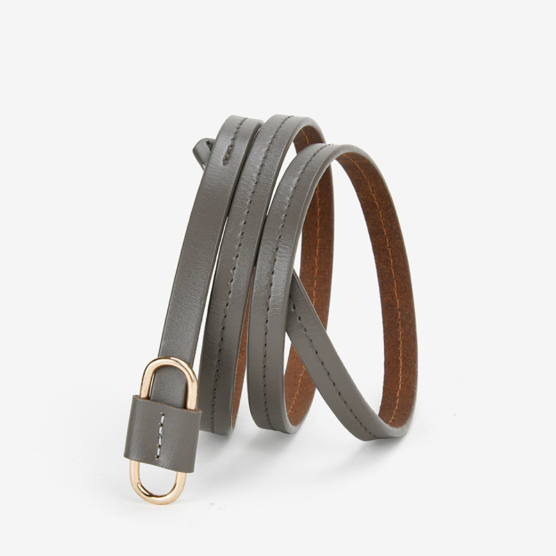 Curea din piele de vițel moale pentru femei, cataramă cu inel dublu, din aliaj, marca Cuckoo, origine Guangzhou