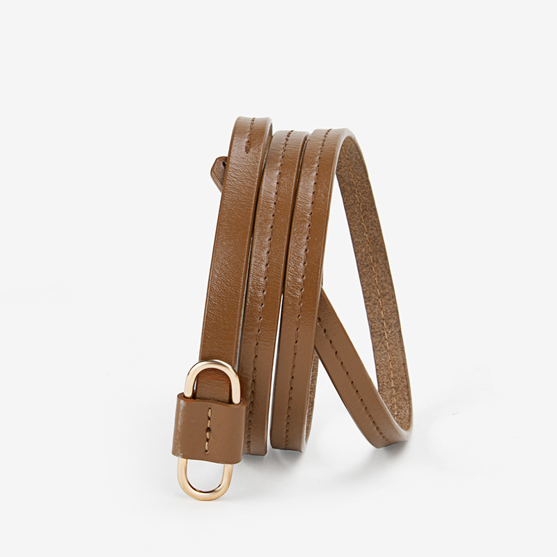 Curea din piele de vițel moale pentru femei, cataramă cu inel dublu, din aliaj, marca Cuckoo, origine Guangzhou