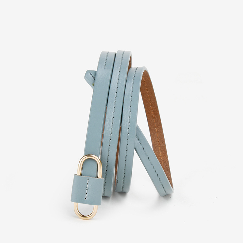 Curea din piele de vițel moale pentru femei, cataramă cu inel dublu, din aliaj, marca Cuckoo, origine Guangzhou