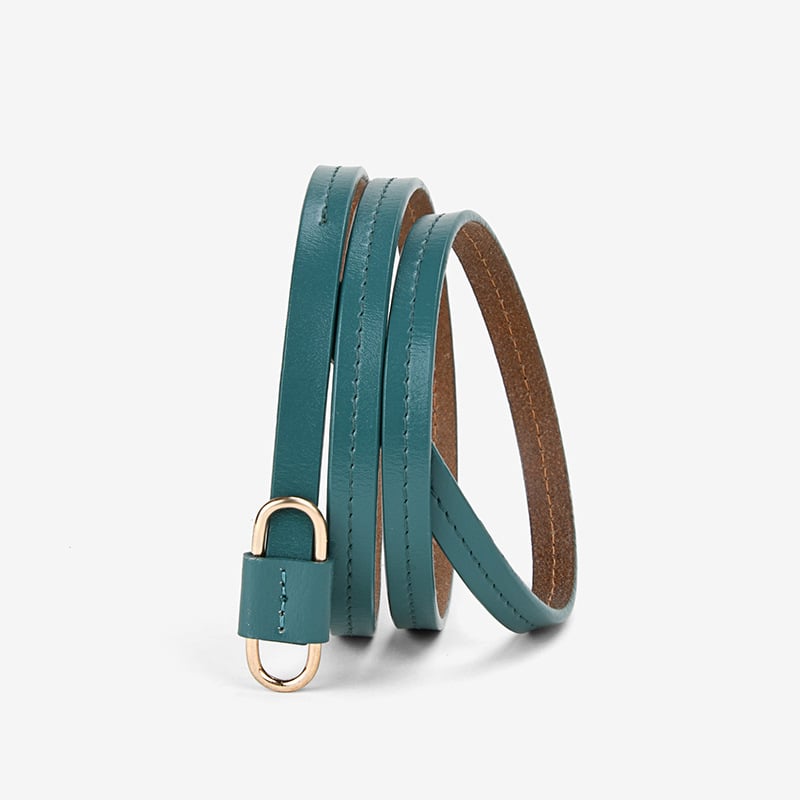 Curea din piele de vițel moale pentru femei, cataramă cu inel dublu, din aliaj, marca Cuckoo, origine Guangzhou