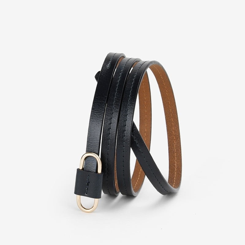 Curea din piele de vițel moale pentru femei, cataramă cu inel dublu, din aliaj, marca Cuckoo, origine Guangzhou