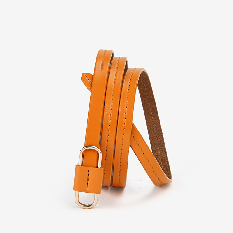 Curea din piele de vițel moale pentru femei, cataramă cu inel dublu, din aliaj, marca Cuckoo, origine Guangzhou