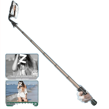 Pikendatav mini selfie-stiik mobiiltelefonile, kolmjalgsest statiiviga, roostevabast terasest; kaugjuhikut pole, Bluetoothi pole, valgustust pole