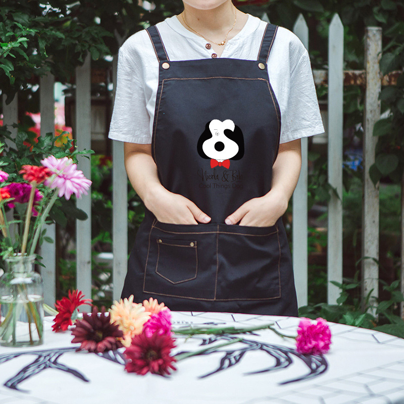 Безръкав престилка за грижа за домашни любимци, анти-замърсяващ, корейски стил, принт с анимационен герой