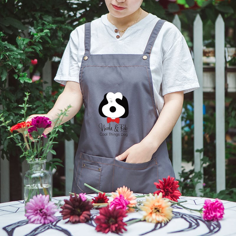 Безръкав престилка за грижа за домашни любимци, анти-замърсяващ, корейски стил, принт с анимационен герой