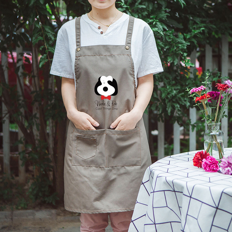 Безръкав престилка за грижа за домашни любимци, анти-замърсяващ, корейски стил, принт с анимационен герой