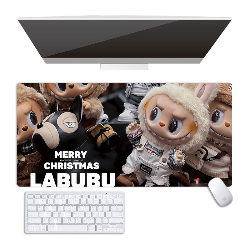 Labubu pad de mouse mare, cauciuc natural, suprafață compatibilă cu calculatorul, imprimare prin transfer termic, personalizare OEM