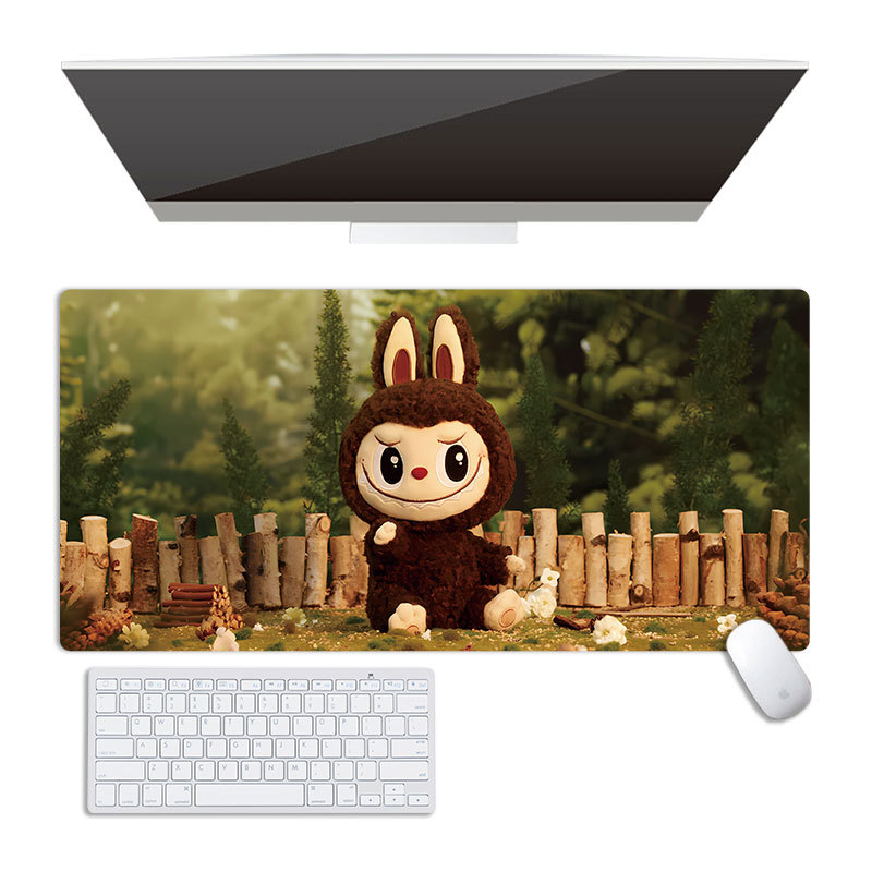 Labubu pad de mouse mare, cauciuc natural, suprafață compatibilă cu calculatorul, imprimare prin transfer termic, personalizare OEM