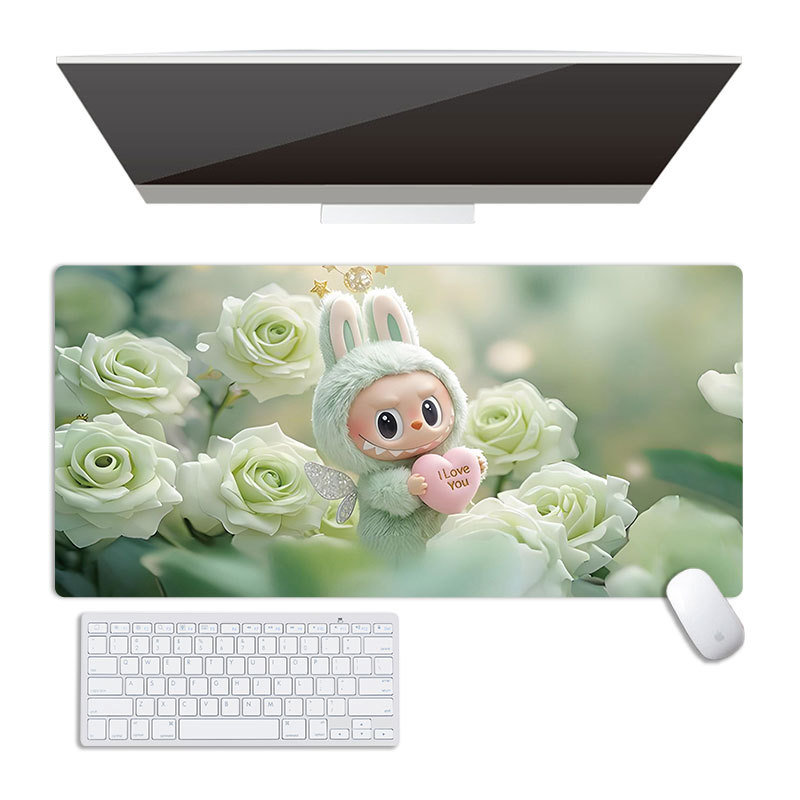 Labubu pad de mouse mare, cauciuc natural, suprafață compatibilă cu calculatorul, imprimare prin transfer termic, personalizare OEM