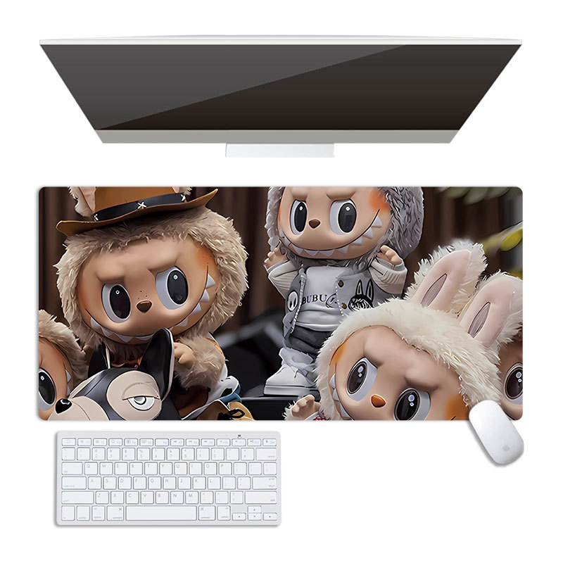 Labubu pad de mouse mare, cauciuc natural, suprafață compatibilă cu calculatorul, imprimare prin transfer termic, personalizare OEM