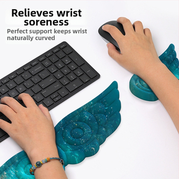 Covoraș mare pentru încheietura mâinii, pentru mouse, din spumă memory, cu suport siliconat pentru tastatură, model X09s