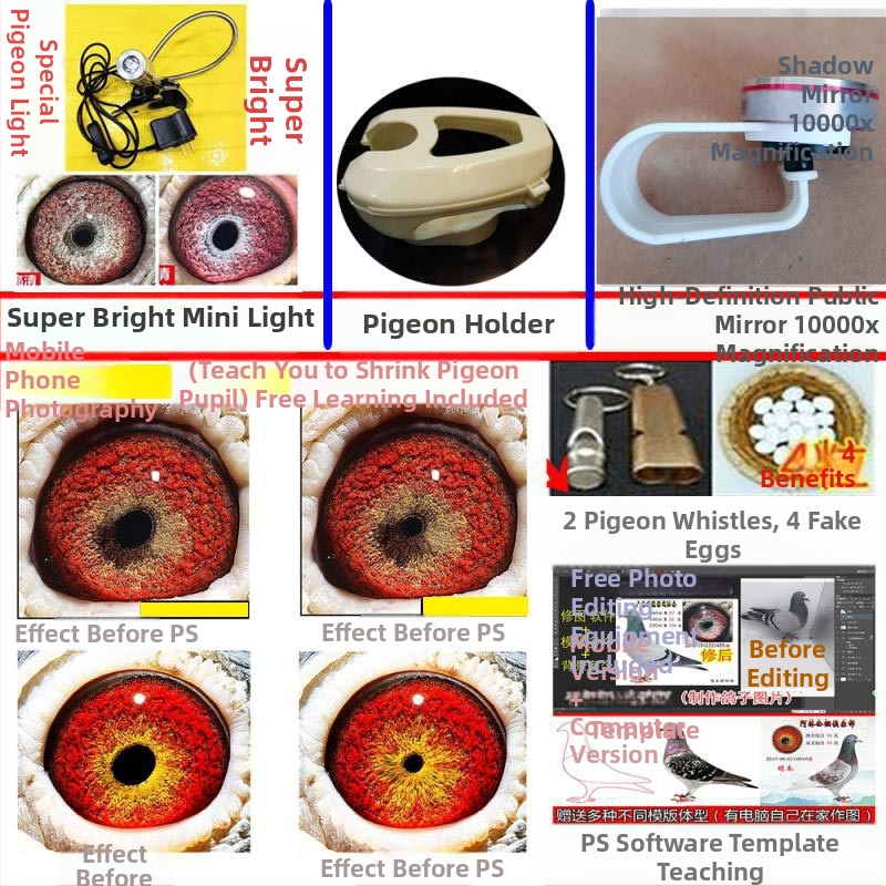 Lunetă macro pentru porumbei cu lupă pentru fotografierea ochilor păsărilor (Universal)
