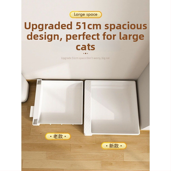 Πλήρως κλειστό κουτί άμμου γάτας με σχεδίαση-συρταριού και έλεγχο οσμών