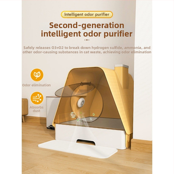 Πλήρως κλειστό κουτί άμμου γάτας με σχεδίαση-συρταριού και έλεγχο οσμών