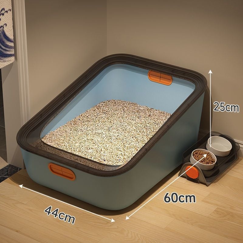 Πλήρως κλειστό κουτί άμμου γάτας με σχεδίαση-συρταριού και έλεγχο οσμών