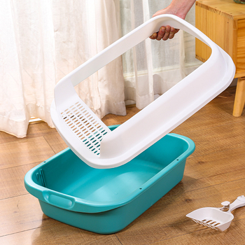 Ημι-κλειστή λεκάνη γάτας με ενσωματωμένο δίσκο, PP υλικό, Jasley