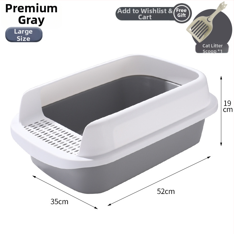 Ημι-κλειστή λεκάνη γάτας με ενσωματωμένο δίσκο, PP υλικό, Jasley