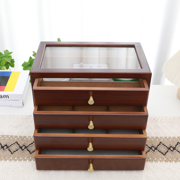 Massiivpuidust juveelikarp, hiina stiilis retro, sahtlitega, mitmekihiline konstruktsioon, tugev ehitus