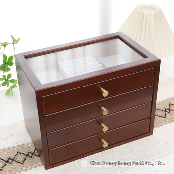 Massiivpuidust juveelikarp, hiina stiilis retro, sahtlitega, mitmekihiline konstruktsioon, tugev ehitus