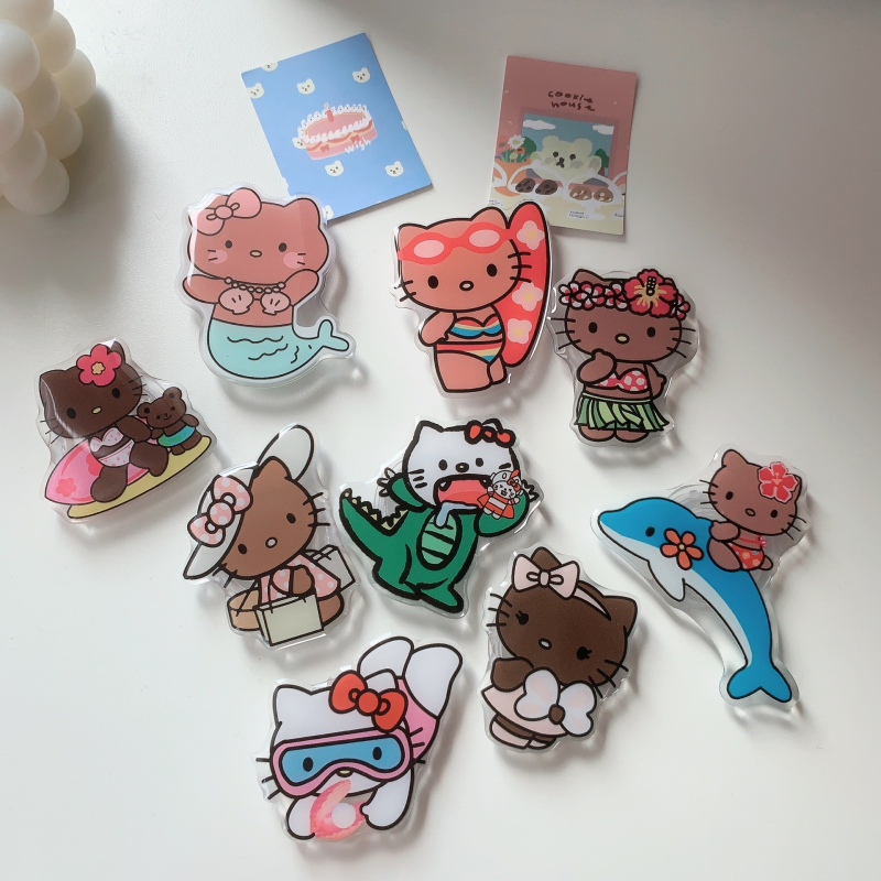 Suport de birou pentru telefon Hello Kitty, din plastic, stil desen animat, compatibil cu toate telefoanele