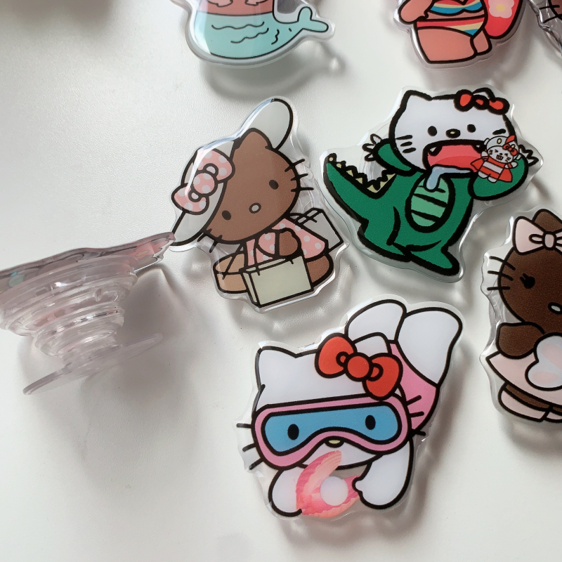 Suport de birou pentru telefon Hello Kitty, din plastic, stil desen animat, compatibil cu toate telefoanele