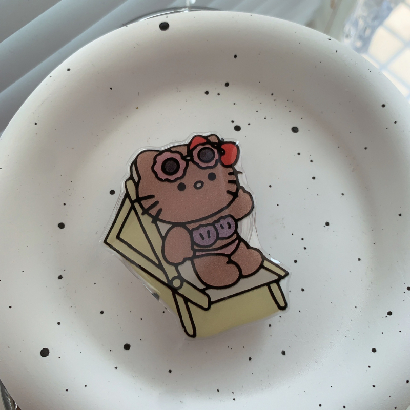 Suport de birou pentru telefon Hello Kitty, din plastic, stil desen animat, compatibil cu toate telefoanele