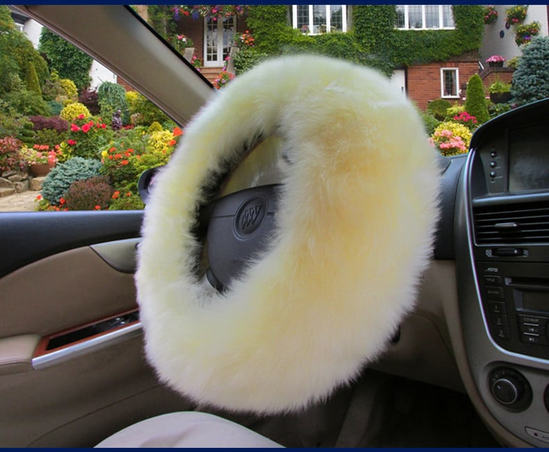 Mengsen gyapjú kormányvédő, három részes készlet, téli használatra, univerzális illesztés