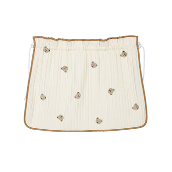 Draperie auto cu protecție solară și broderie urs-flori, bumbac gros, imprimare logo, montaj cu ventuză, stil desen animat