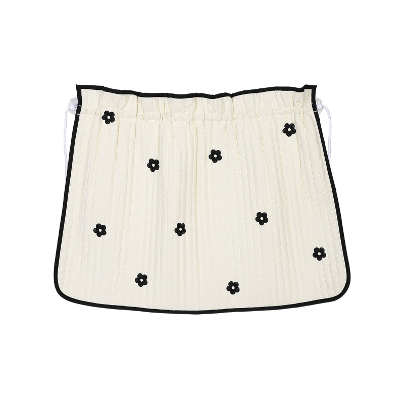 Draperie auto cu protecție solară și broderie urs-flori, bumbac gros, imprimare logo, montaj cu ventuză, stil desen animat