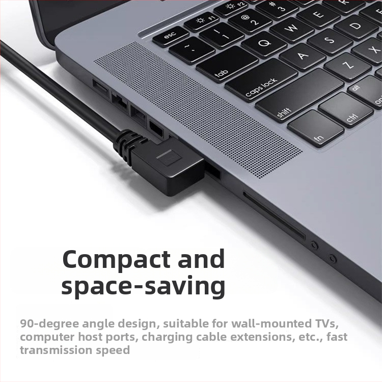 USB 3.0 удължителен кабел, 90° L-образен, USB A мъжки към USB A женски, кабел за пренос на данни