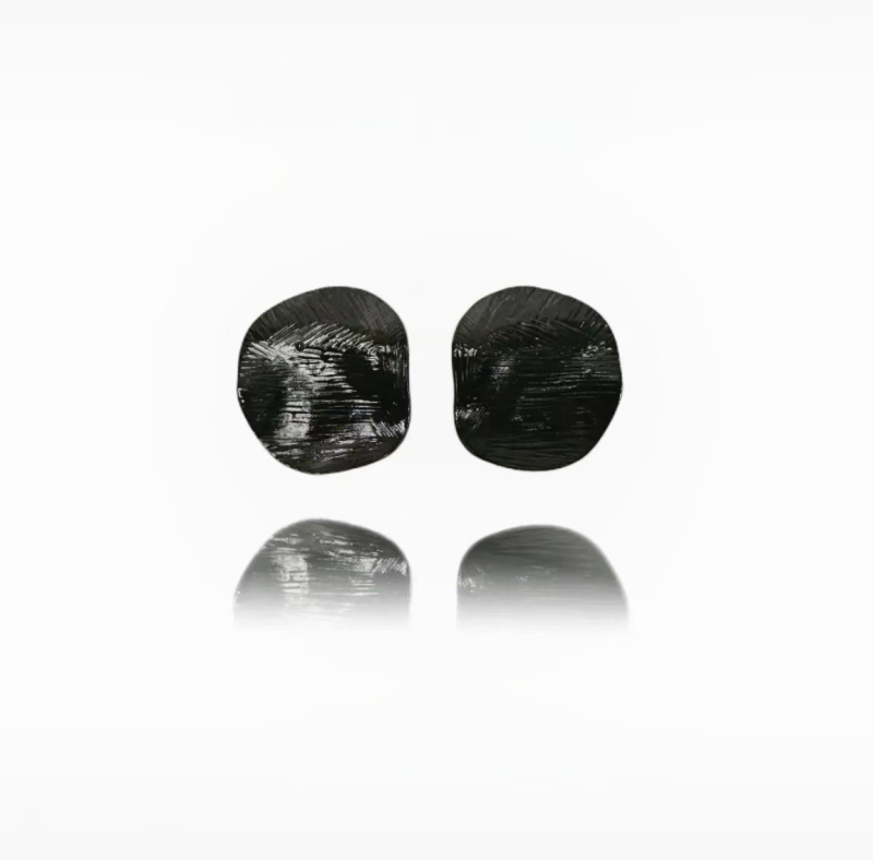 Náušnice zo striebra 925, geometrický tvar, elektroplatina, jar 2025, jednoduchý štýl