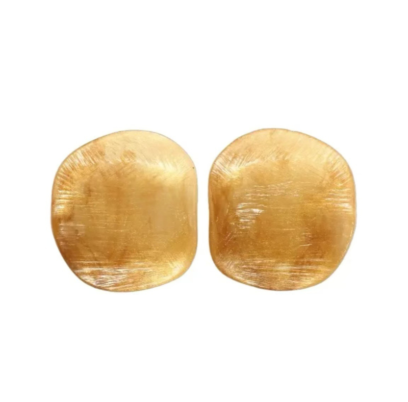 Náušnice zo striebra 925, geometrický tvar, elektroplatina, jar 2025, jednoduchý štýl