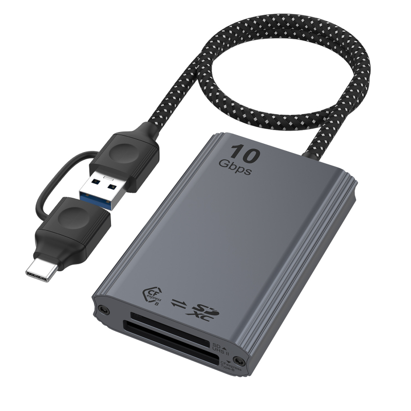 Cititor CFexpress Type-A pentru carduri USB 3.2, 10Gbps, Suportă CF/SD/TF/MicroSD, Carcasă din aliaj de aluminiu