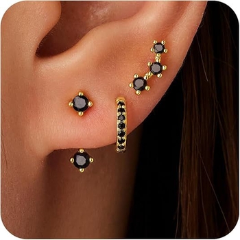 Cercei din cupru placat cu aur, design geometric, știfturi din oțel, finisaj electroplakat — stil casual, pentru femei