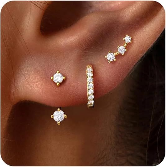 Cercei din cupru placat cu aur, design geometric, știfturi din oțel, finisaj electroplakat — stil casual, pentru femei