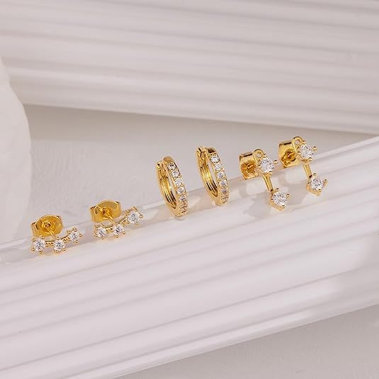 Cercei din cupru placat cu aur, design geometric, știfturi din oțel, finisaj electroplakat — stil casual, pentru femei