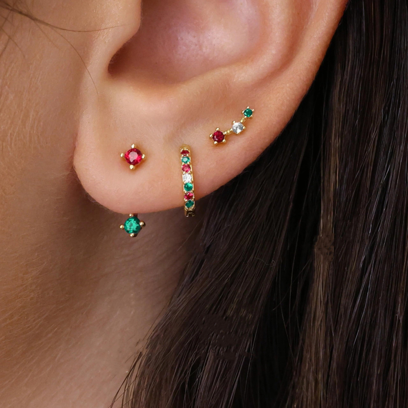 Cercei din cupru placat cu aur, design geometric, știfturi din oțel, finisaj electroplakat — stil casual, pentru femei