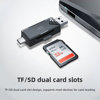 OTG kaardilugeja USB 3.0 kiire, Type-C ja USB 2.0 liidesed, TF-kaardi tugi