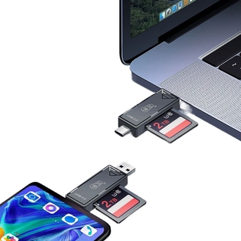 OTG kaardilugeja USB 3.0 kiire, Type-C ja USB 2.0 liidesed, TF-kaardi tugi