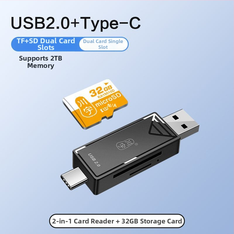 OTG kaardilugeja USB 3.0 kiire, Type-C ja USB 2.0 liidesed, TF-kaardi tugi