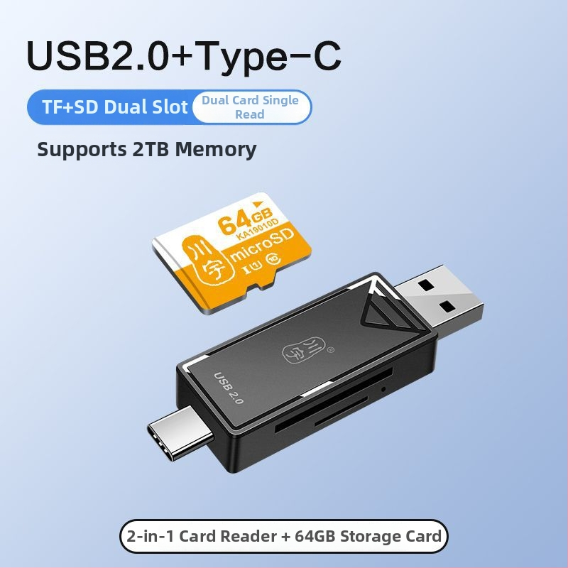 OTG kaardilugeja USB 3.0 kiire, Type-C ja USB 2.0 liidesed, TF-kaardi tugi