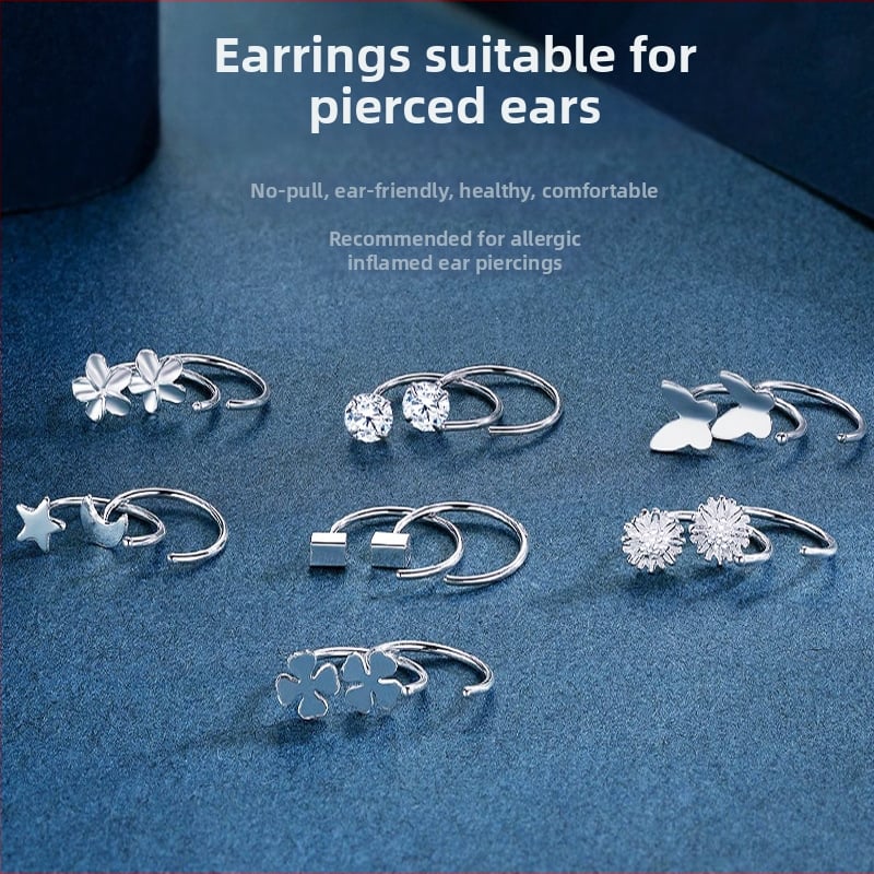 S999 чисто сребърни обеци, марка Silver Town, гравирана повърхност, семпъл стил