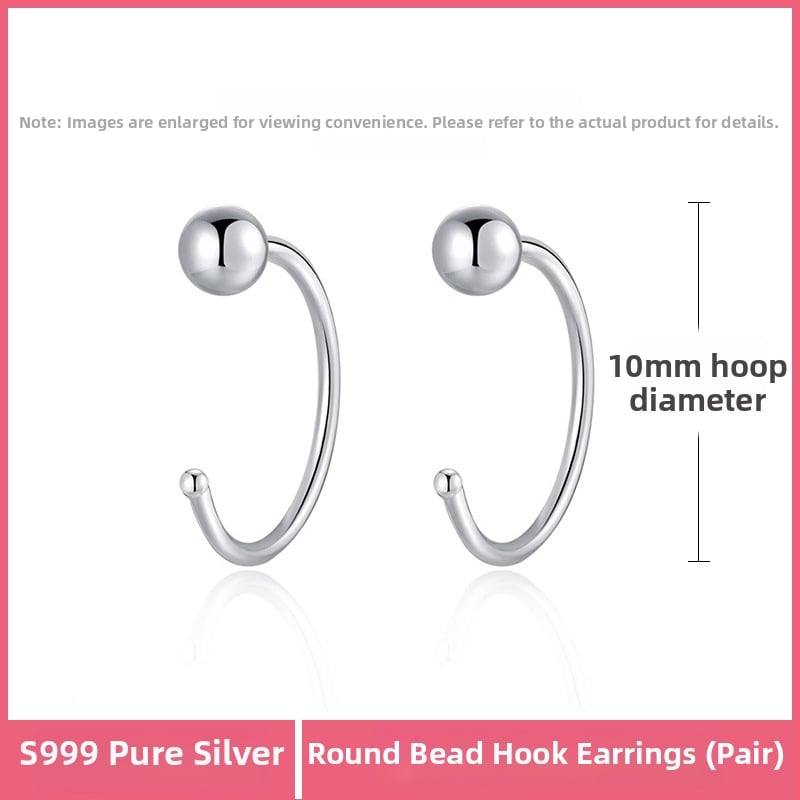 S999 чисто сребърни обеци, марка Silver Town, гравирана повърхност, семпъл стил