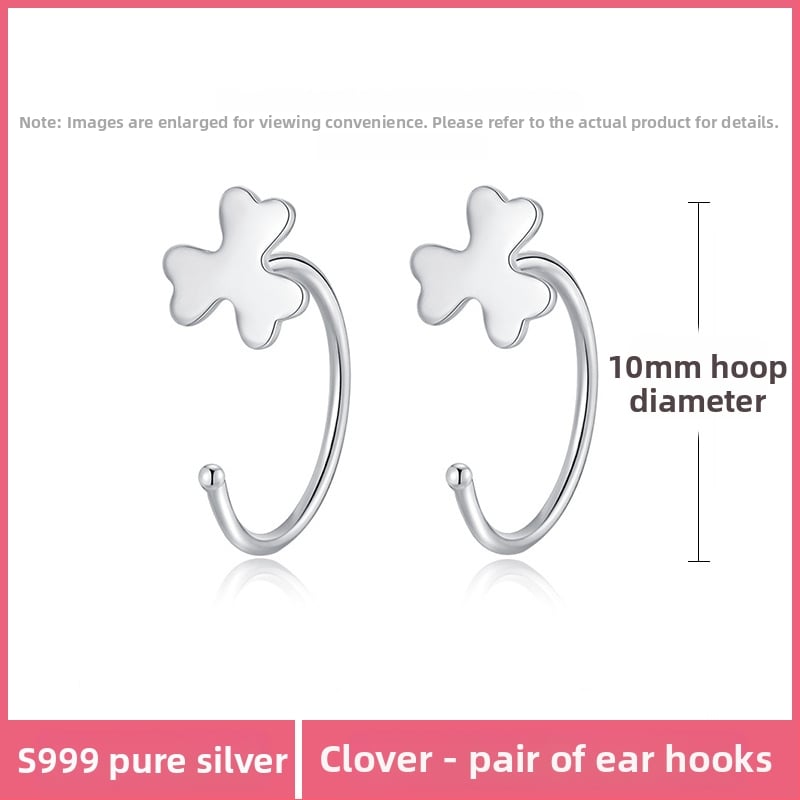 S999 чисто сребърни обеци, марка Silver Town, гравирана повърхност, семпъл стил