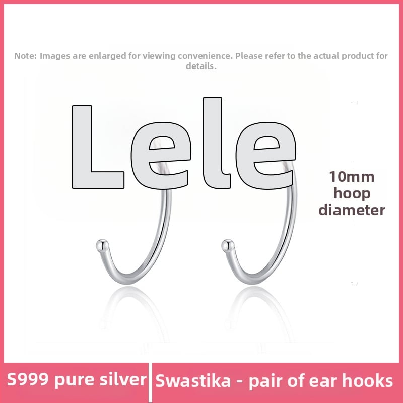 S999 чисто сребърни обеци, марка Silver Town, гравирана повърхност, семпъл стил