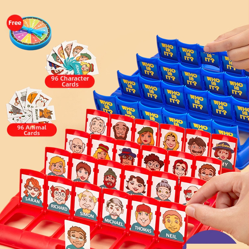 Guess Who I Am: настолна игра за деца с двама играчи, карти за логическо мислене и взаимодействие родител–детето (ABS)