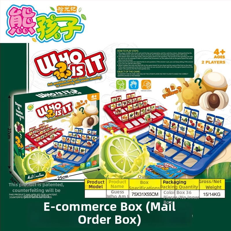 Guess Who I Am: настолна игра за деца с двама играчи, карти за логическо мислене и взаимодействие родител–детето (ABS)