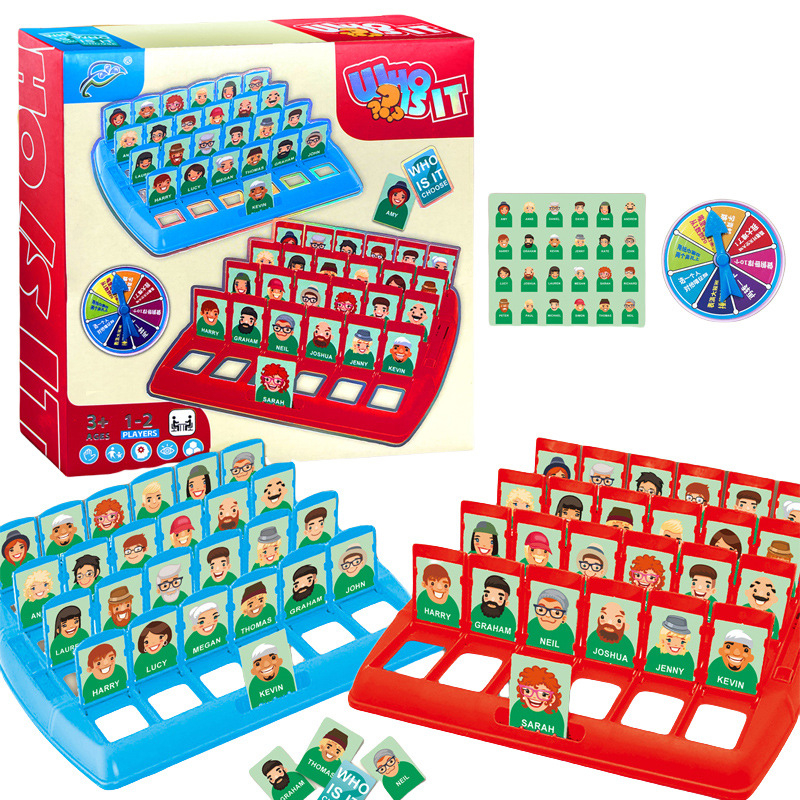 Guess Who I Am: настолна игра за деца с двама играчи, карти за логическо мислене и взаимодействие родител–детето (ABS)