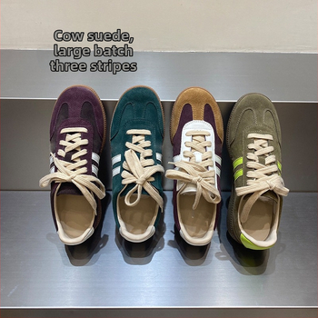 Desun moteriški sportiniai bateliai Korejos stiliumi, viršutinė oda, apvali nosis, žemas kulnas 1–3 cm, guma padas