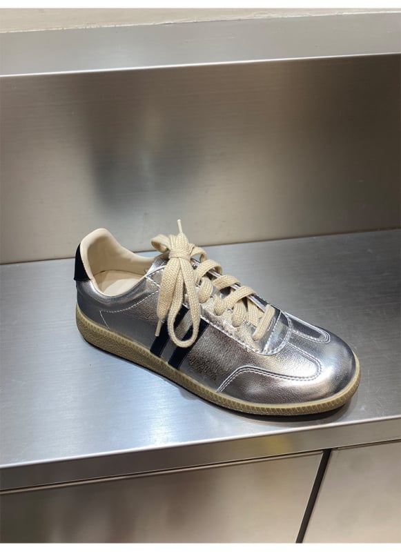 Desun moteriški sportiniai bateliai Korejos stiliumi, viršutinė oda, apvali nosis, žemas kulnas 1–3 cm, guma padas